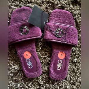 GBG Los Angeles Plush Magenta Slides